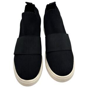 Material Girl Quila Sock Wedge Sneakers Black Knit Slip-On Platform Shoes SZ 10